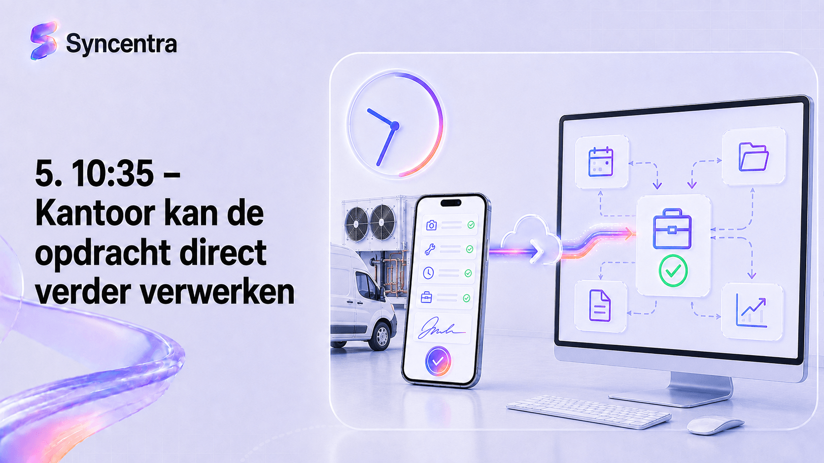 10:35 – Kantoor kan de opdracht direct verder verwerken
